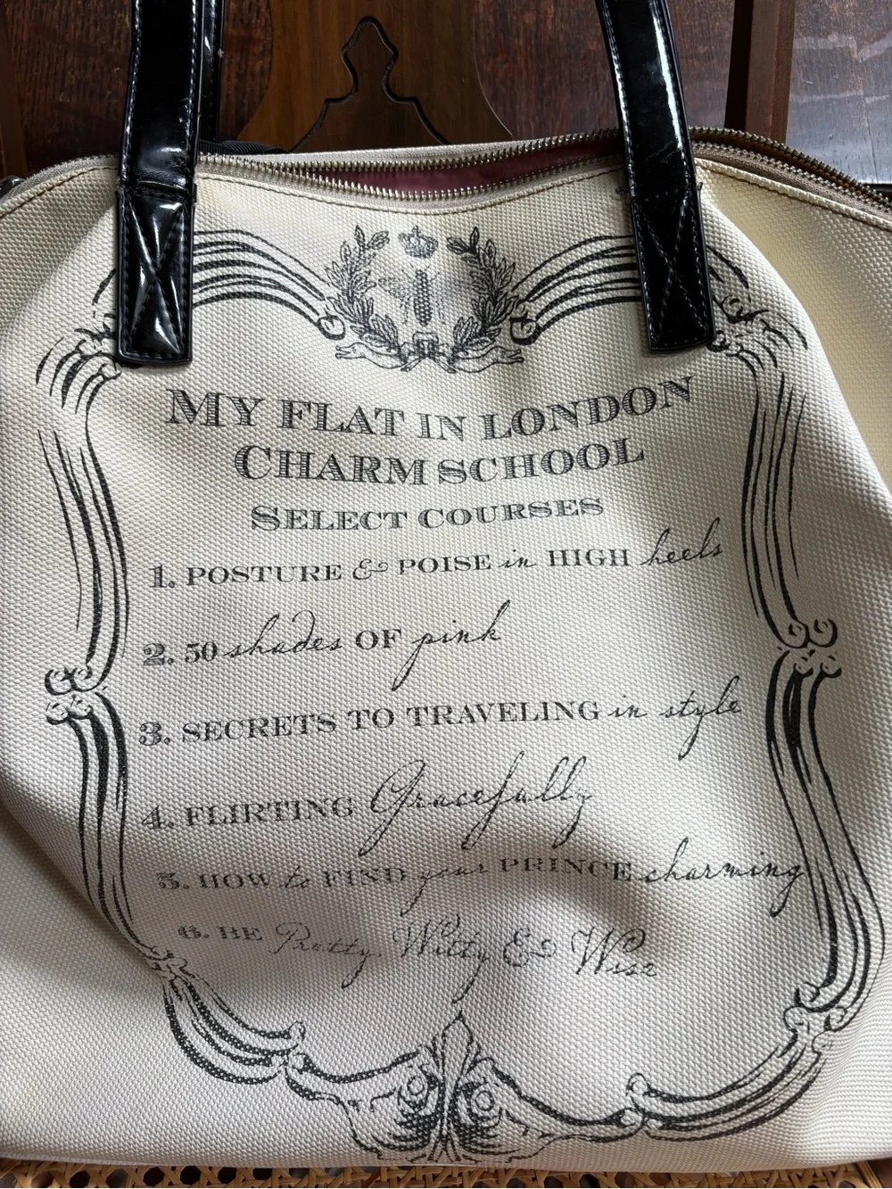 My flat in London, large coated canvas tote